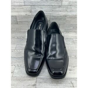 Stacy Adams Mens Black Leather Square Toe Slip On Dress Loafer Shoes Size 12M